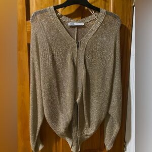 Zara GOLD metallic zip-up